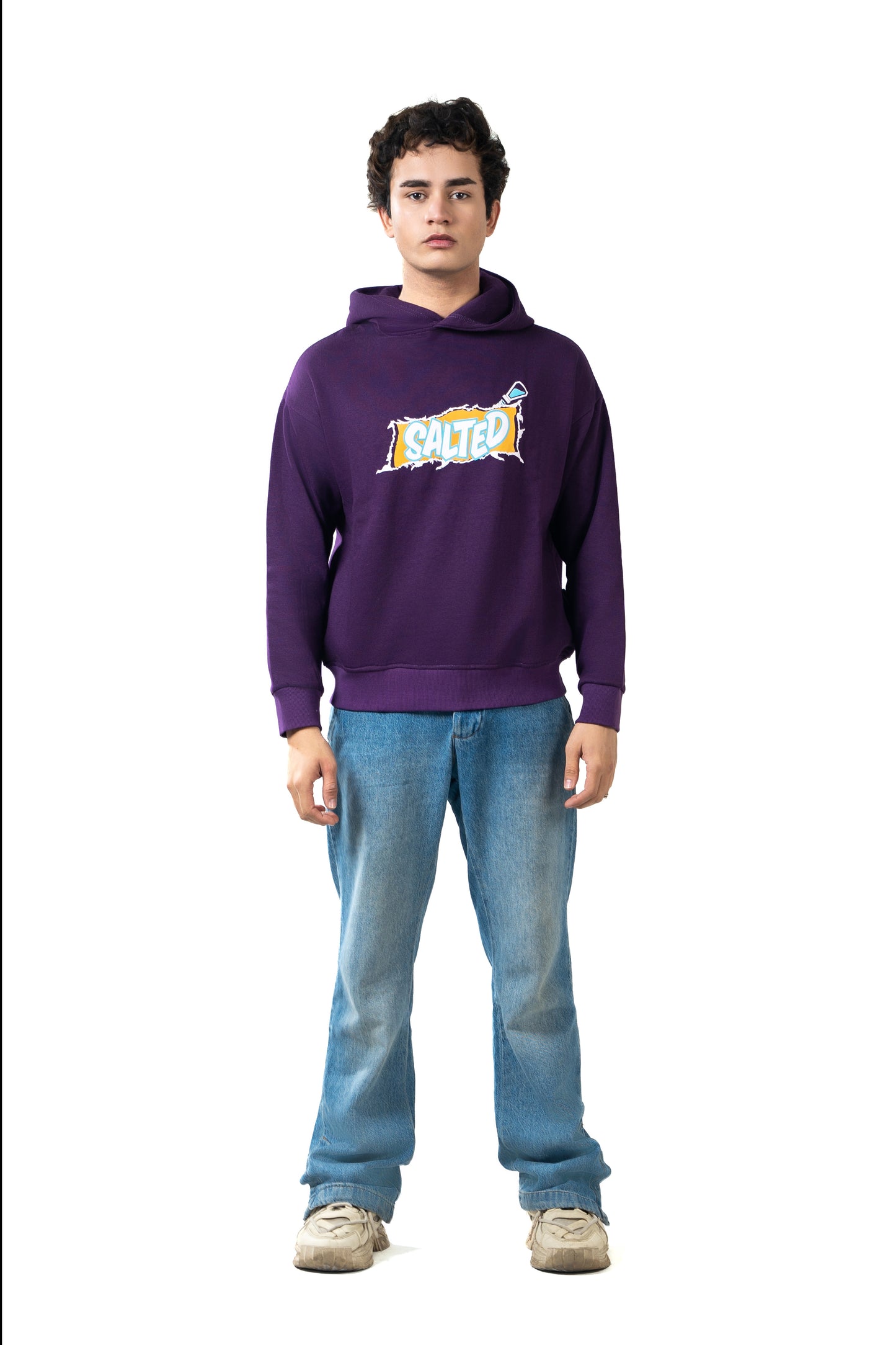 Relaxed Fit Matte Purple Comfy Hoodie